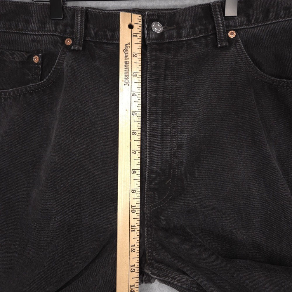 Levis 550 Mens Size 40x30 Black Denim Relaxed Fit Tapered Leg Jeans - Picture 12 of 16